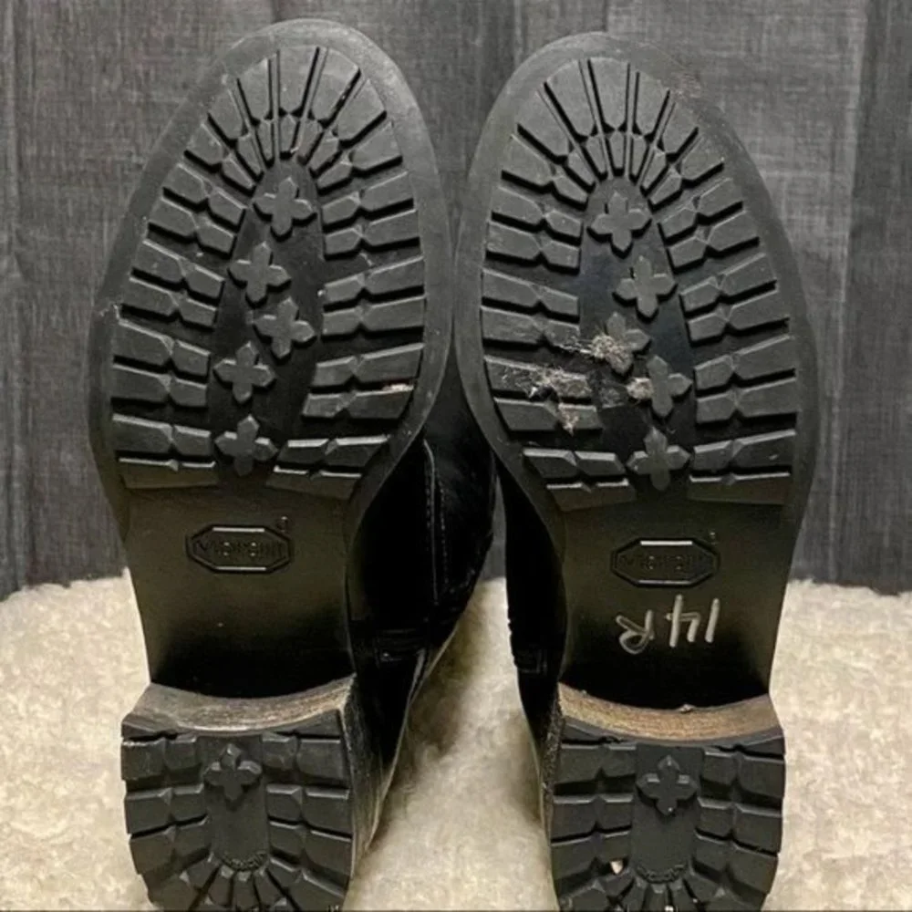 Cole Haan blk leather riding‎ boots w/ vibram soles